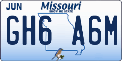 MO license plate GH6A6M