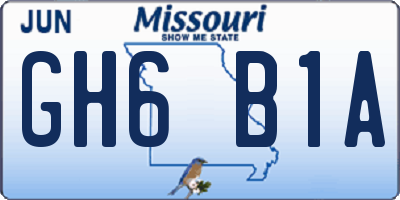 MO license plate GH6B1A