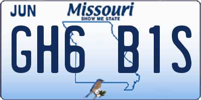 MO license plate GH6B1S