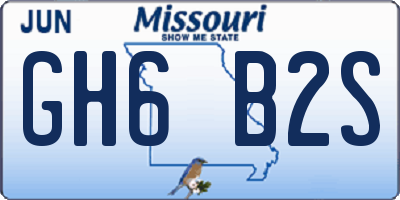 MO license plate GH6B2S