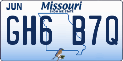 MO license plate GH6B7Q