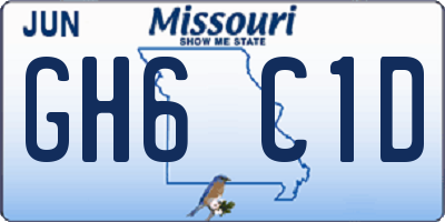 MO license plate GH6C1D
