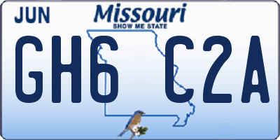 MO license plate GH6C2A