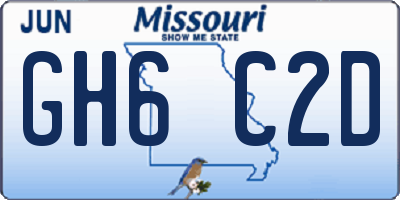 MO license plate GH6C2D