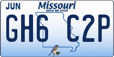 MO license plate GH6C2P