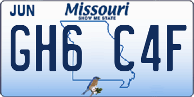 MO license plate GH6C4F