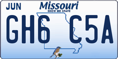 MO license plate GH6C5A