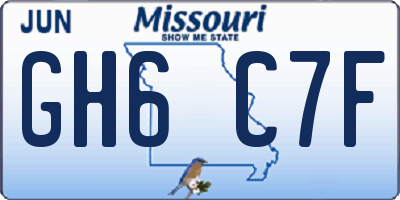 MO license plate GH6C7F