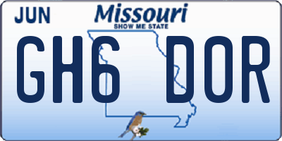 MO license plate GH6D0R