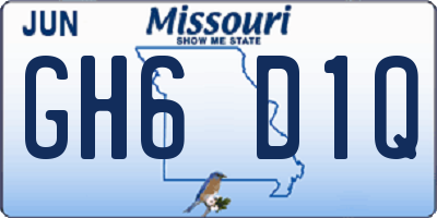 MO license plate GH6D1Q