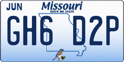 MO license plate GH6D2P