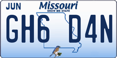 MO license plate GH6D4N