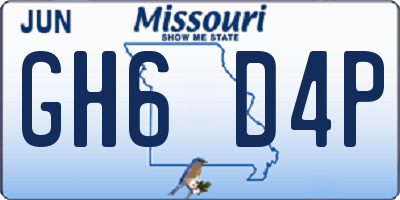 MO license plate GH6D4P