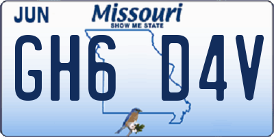 MO license plate GH6D4V