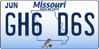 MO license plate GH6D6S