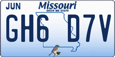 MO license plate GH6D7V