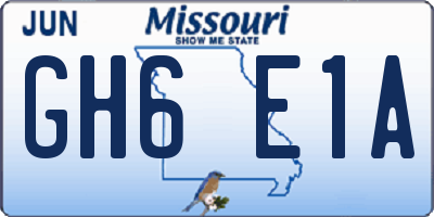 MO license plate GH6E1A