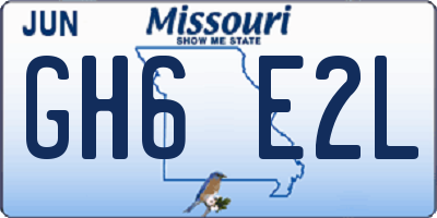 MO license plate GH6E2L