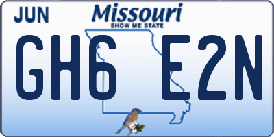MO license plate GH6E2N
