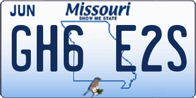 MO license plate GH6E2S