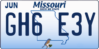 MO license plate GH6E3Y