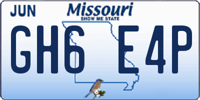 MO license plate GH6E4P