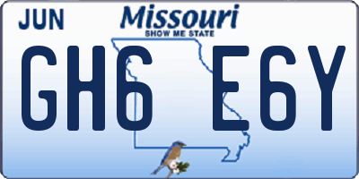 MO license plate GH6E6Y