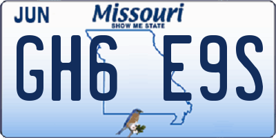 MO license plate GH6E9S