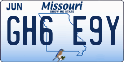MO license plate GH6E9Y