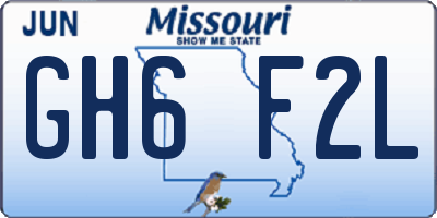 MO license plate GH6F2L
