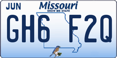 MO license plate GH6F2Q