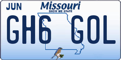 MO license plate GH6G0L