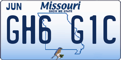 MO license plate GH6G1C
