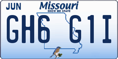MO license plate GH6G1I