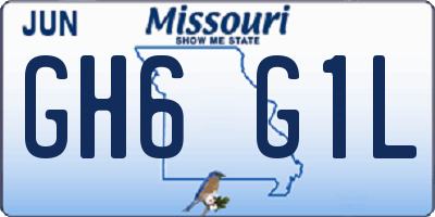 MO license plate GH6G1L