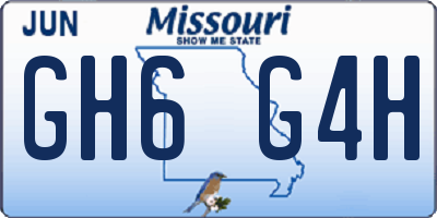 MO license plate GH6G4H