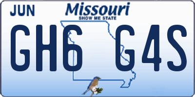 MO license plate GH6G4S