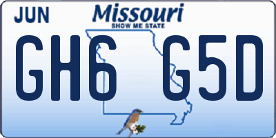 MO license plate GH6G5D