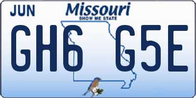 MO license plate GH6G5E