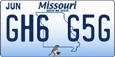 MO license plate GH6G5G