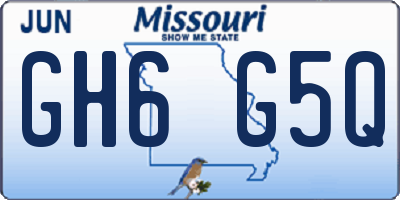MO license plate GH6G5Q