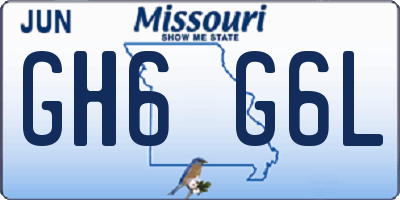 MO license plate GH6G6L