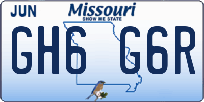 MO license plate GH6G6R