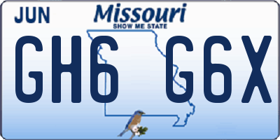 MO license plate GH6G6X