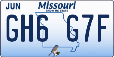 MO license plate GH6G7F