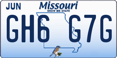 MO license plate GH6G7G