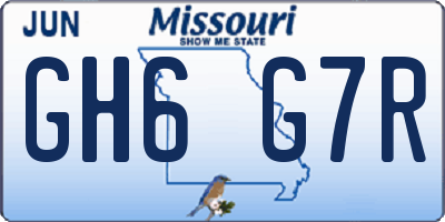 MO license plate GH6G7R