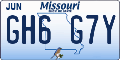MO license plate GH6G7Y