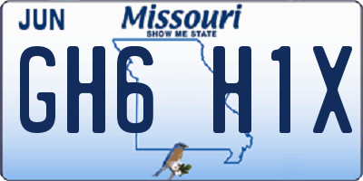 MO license plate GH6H1X