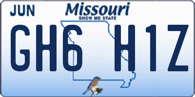 MO license plate GH6H1Z